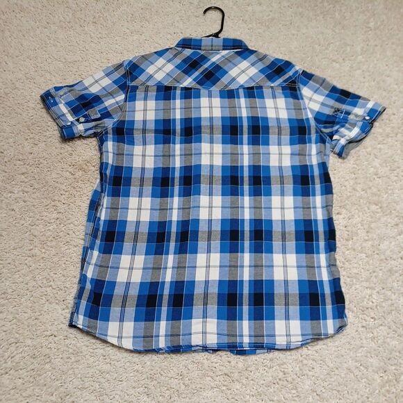 Eighty Eight Platinum Button Up Shirt Large Blue Black Pearl Snap Men Streetware - Picture 5 of 6